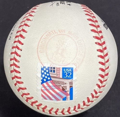 Pete Rose Signed NL Baseball Stamp LE /1985 Reds 1987 Autograph CBM COA