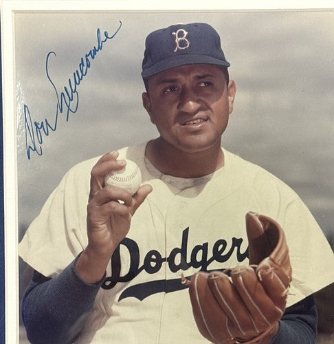 DON NEWCOMBE Signed 8x10 Photo Framed Brooklyn Dodgers 1956 Cy Young MVP Jsa Coa