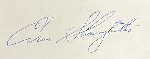 Enos Slaughter Signed Cut Auto w/ Type 1 Original 3x5 Photo 1959 Cardinals HOF