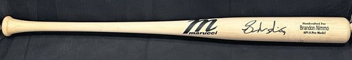 Brandon Nimmo Signed Marucci Game Model Bat NY Mets Autograph Fanatics MLB COA
