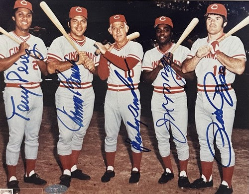 Big Red Machine Signed 8x10 Framed Photo Reds 5 Auto Bench Rose Morgan Steiner
