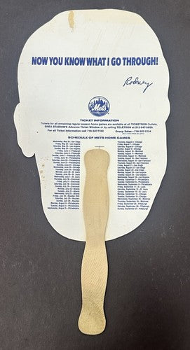 Rodney Dangerfield Head On Stick NY Mets SCHEDULE 1987 NO RESPECT Shea Stadium