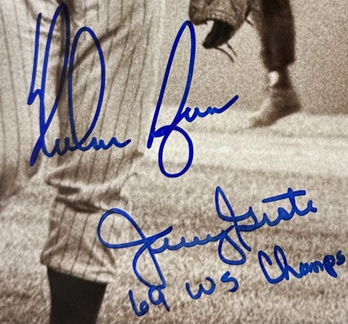 Nolan Ryan Jerry Grote Signed 11x14 Framed Photo Mets 1969 Champs Auto Holo Coa