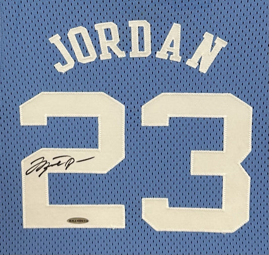 Michael Jordan Signed Suede Framed Nike UNC Jersey Mint Auto UDA COA HOF #23