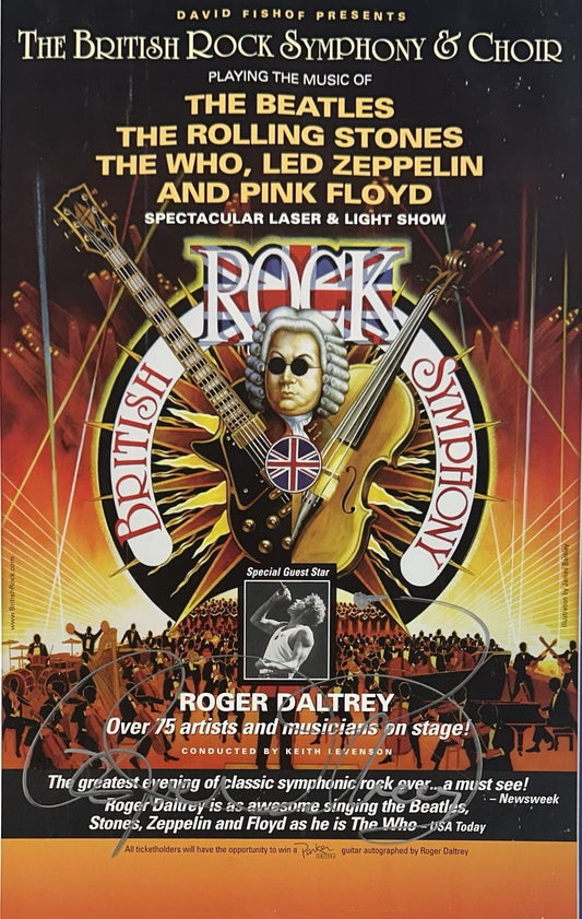 Roger Daltrey Signed 14x22 British Rocky Symphony Framed Poster Large Auto COA