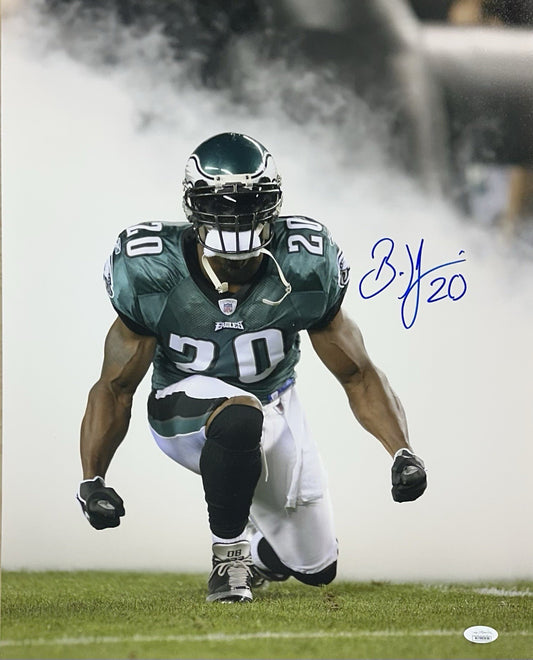 Brian Dawkins Eagles Signed 16x20 Smoke Photo Framed HOF Mint Autograph JSA COA