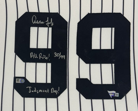 Aaron Judge Signed Framed Jersey Yankees /99 Judgement All Rise Auto Fanatics