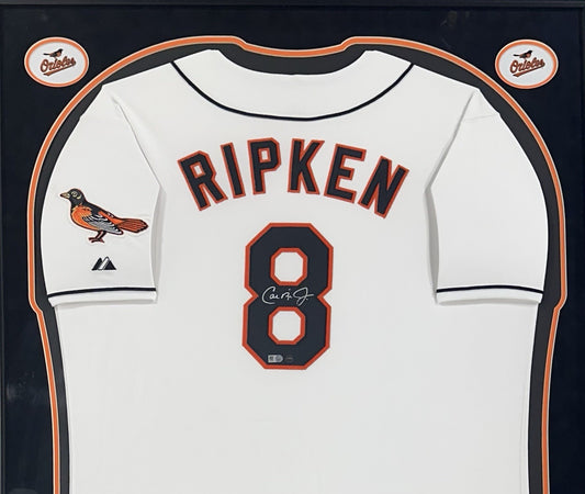 Cal Ripken Jr Signed Majestic Authentic Framed Orioles Jersey Auto Steiner HOF