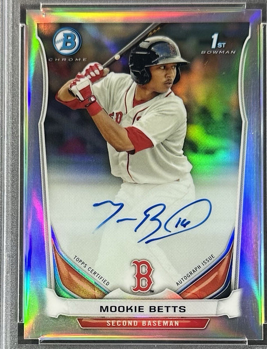 2014 Bowman Chrome Mookie Betts 1st Rookie Auto Refractor /500 PSA 8 #MB RC