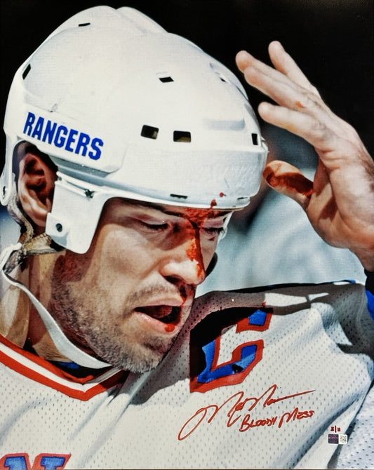 Mark Messier Signed Rangers 16x20 Framed Photo Bloody Mess Auto Steiner Le/11