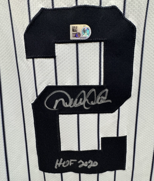 Derek Jeter Signed Nike #2 Pinstripe Authentic Jersey HOF 20 Insc Auto MLB COA