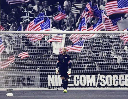 Tim Howard Signed 16x20 Framed Team Usa Flag Soccer Photo World Cup Auto Jsa Coa