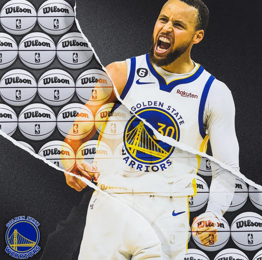 Stephen Curry 26x26 Framed 3D Ripping Through Photo Warriors Basketball Collage