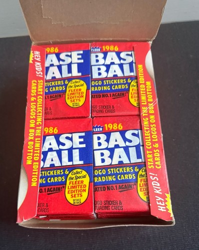 1986 FLEER BASEBALL SEALED WAX BOX FROM CASE 36 packs CRISP MINT SMOOTH BEAUTY