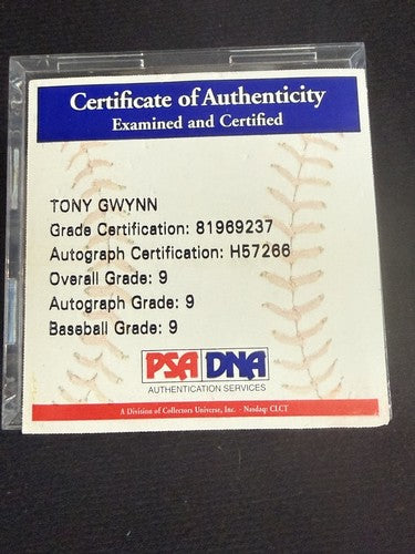 Tony Gwynn Signed Official Baseball Psa 9 Auto & Ball In Case HOF Auto Padres
