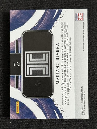 2024 Panini Impeccable Mariano Rivera .999 Silver Bar HOF /25 Mint Magnet Case