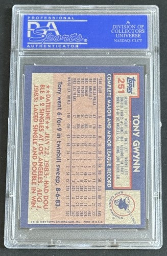 1984 TOPPS #251 TONY GWYNN PADRES HOF PSA 9 Mint HOF