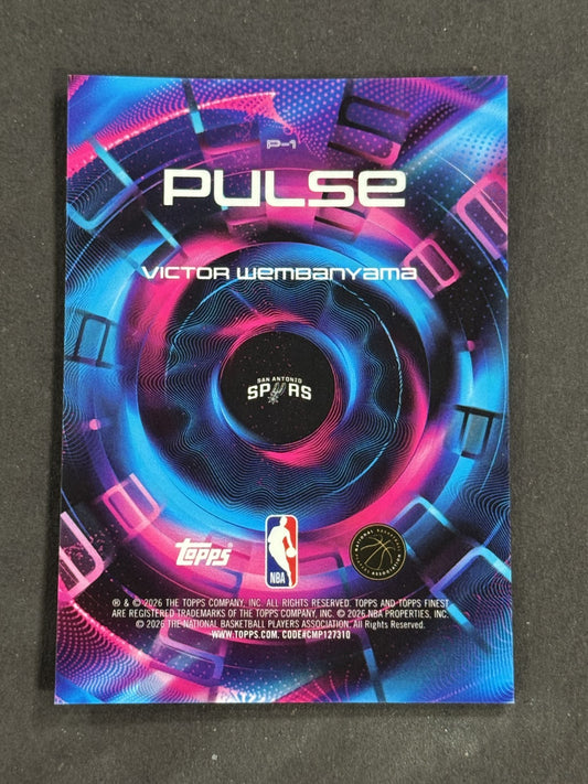 Topps Finest 2026 NBA Victor Wembanyama Pulse #P-1 SSP Case Hit SA Spurs Mint