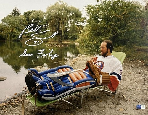 Billy Smith Signed 11x14 Framed Chair Photo Islanders Gone Fishing Auto Steiner