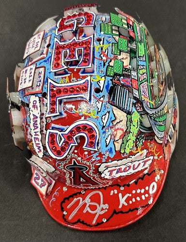 Mike Trout Signed Fazzino 3D Pop Art Angels Mini Helmet Kiiiiid /27 Auto MLB COA