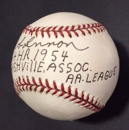 Bob Lennon Signed 64 HR 1954 AA League ONL Baseball NY Giants Auto CBM COA