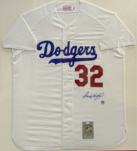 Sandy Koufax Signed M & Ness Dodgers Wool Jersey FRAMED auto Oa Authentics COA