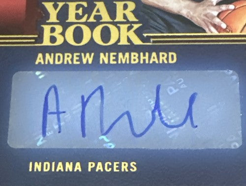 2022-23 Panini Donruss Elite Rookie Yearbook Andrew Nembhard Auto Pacers /49 MT