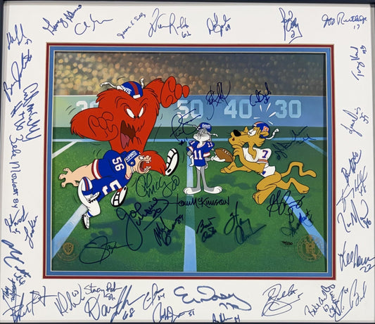 1986 /87 Super Bowl Ny Giants Team Signed Framed Photo Cel Simms Taylor Auto JSA