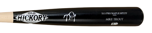 Mike Trout Signed Old Hickory Game Model Bat Auto MLB Holo LA Angels MVP