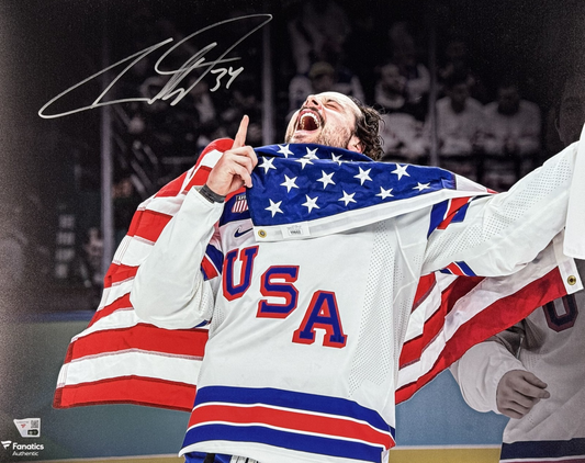 Auston Matthews Team USA Signed 16x20 Framed Photo Auto Fanatics COA Maple Leafs