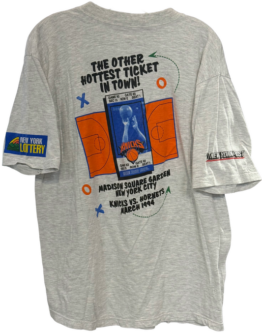 Vintage 1994 NY Knicks Madison Square Garden NY Lottery Promo T Shirt Sz L