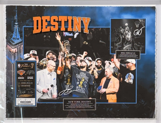 Knicks 2026 Team Photo framed 3d Shadowbox 22x28 Champions Jalen Brunson Kat OG