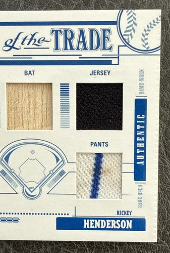 Rickey Henderson Ny Mets 2005 Tools of The Trade Game Used Bat Jersey Pants /100