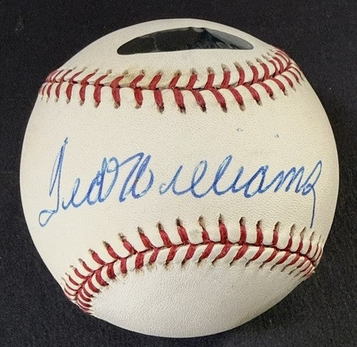 Ted Williams signed Official A.L Baseball HOF Auto Green Diamond # 9 Holo Coa