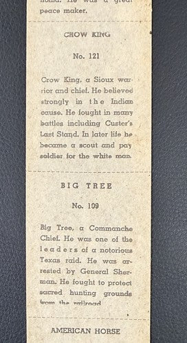 R184-2 Strip Card SET of 16 American Indian Chiefs 1930's UNCUT Sitting Bull Nm