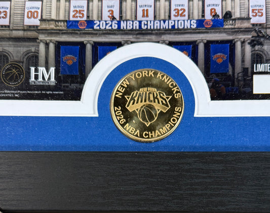 Knicks 2026 Parade of Champions Coin Highland Mint Framed Photo Hart Brunson KAT