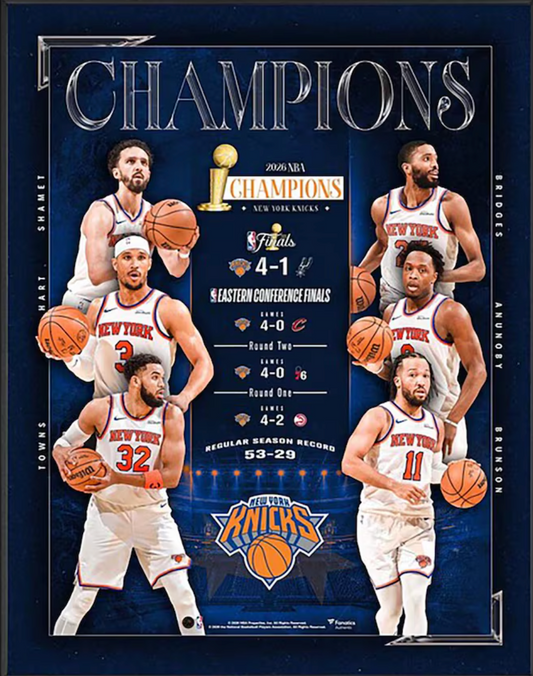 New York Knicks 2026 NBA Finals Champions Framed 11x14 Photo Brunson MVP