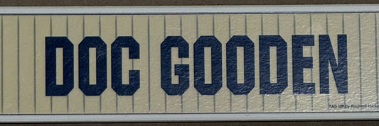 Doc Gooden Ny Yankees Game Used 2009 Old Timers Day Locker Nameplate Player COA