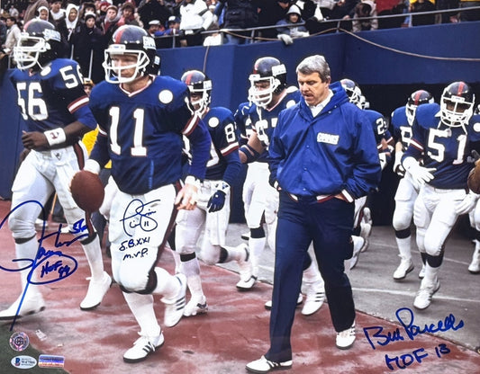 1986 NY Giants Signed 16x20 Framed Photo LT Simms Parcells LE 50/50 Auto BAS COA