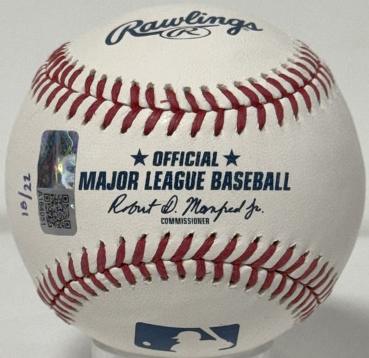 Ben Rice Signed Official Baseball Yankees MLB Debut 1st Hit Auto /22 Steiner COA