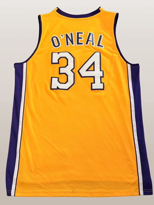 Adidas Shaquille O'Neal Los Angeles Lakers #34 Gold Jersey Size XL Length +2