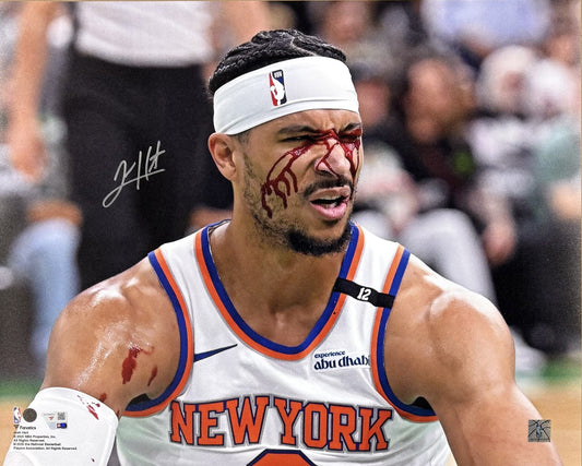 Josh Hart Signed 16x20 Framed Bleeding Playoff Photo NY Knicks Auto Fanatics COA