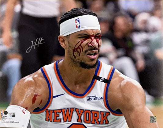 Josh Hart Signed 16x20 Framed Bleeding Playoff Photo NY Knicks Auto Fanatics COA