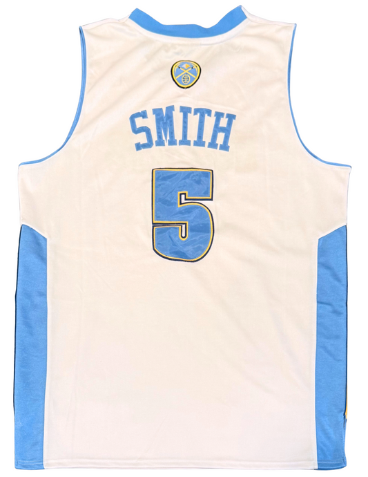 JR Smith Denver Nuggets #5 Adidas NBA White Vintage Jersey Size 52