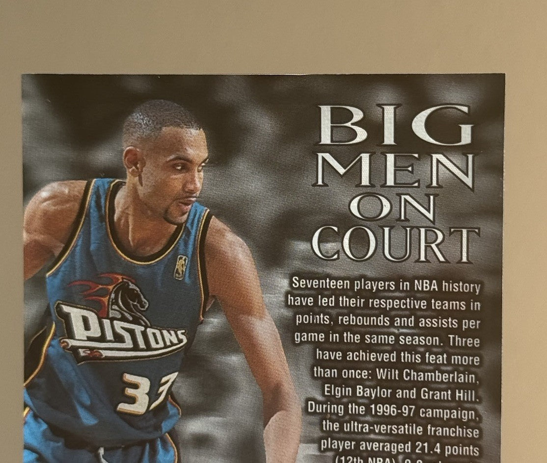 1997-98 Skybox Z-Force Grant Hill Big Men on Court #7 Pistons Sp Rare Insert