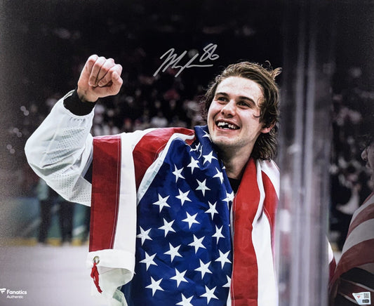 Jack Hughes Signed Team USA 16x20 Photo Framed Auto Fanatics COA NJ Devils