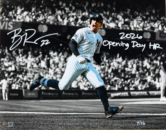 Ben Rice Signed 11x14 Photo Framed Yankees 2026 Opening Day HR Auto LE Steiner