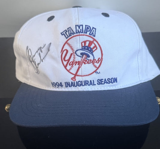 George Steinbrenner Signed 1994 Inaugural Season Tampa Yankees Hat Auto Jsa Case