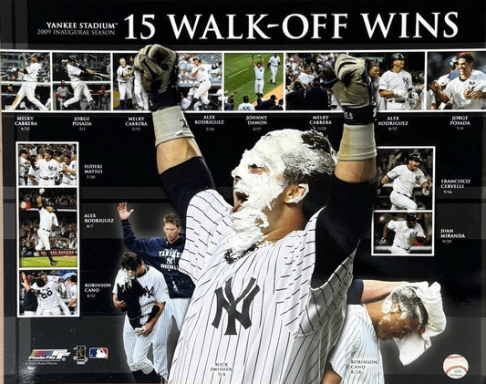 2009 Ny Yankees 15 Walk Off Wins 16x20 Photo File World Series Nick Swisher MLB