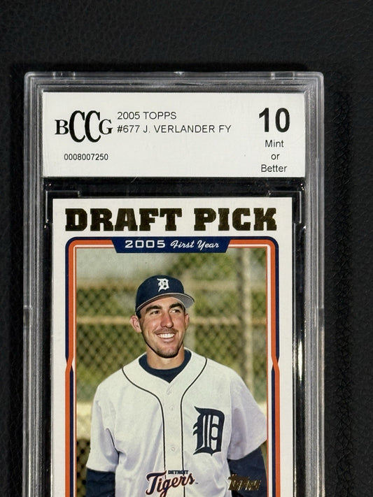 2005 JUSTIN VERLANDER ROOKIE TOPPS #677 BCCG 10 MINT OR BETTER Rc Future HOF